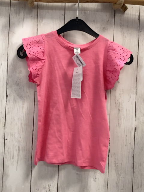 neu Dopodopo T-Shirt  Gr. 110  pink Rüschenärmel mit Lochstickerei 