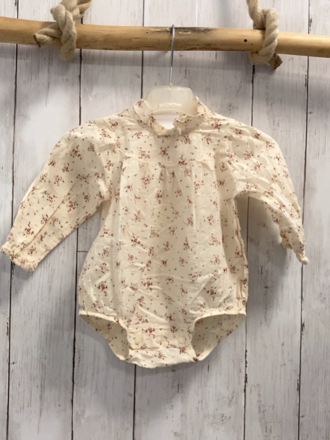 Zara  Bluse  Gr. 74  creme Struktur Blumen Bodybunterteil