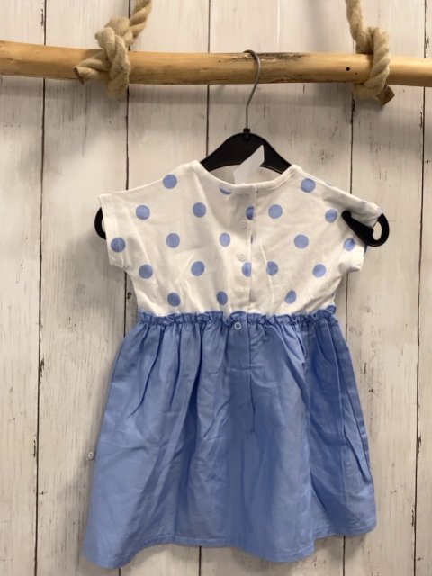 neu Liegelind  Kleid  Gr. 74  weißes Oberteil mit hellblauen Punkten hellblauer Rock