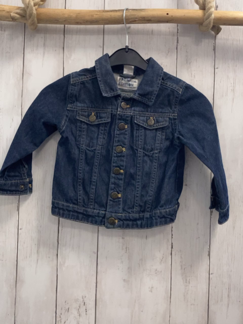 H&M  Jeansjacke  Gr. 92  blau orange Nähte 