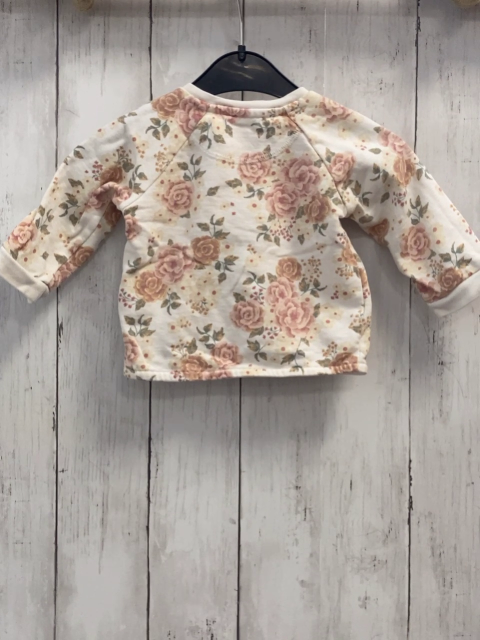 H&M  Pullover Gr. 68  weiß Blumen 
