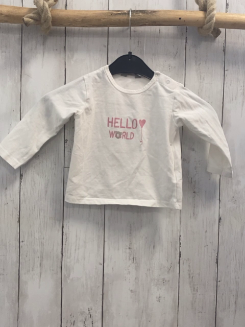Kanz  Langarmshirt  Gr. 74  weiß Schrift mit Herzballon 
