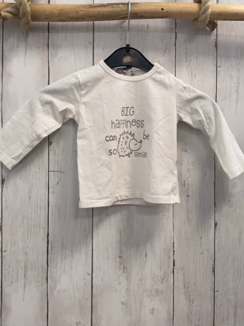 Kanz  Langarmshirt  Gr. 68  weiß Schrift Igel 