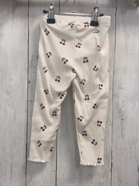 H&M Leggings  Gr. 92  weiß Rippen Kirschen 