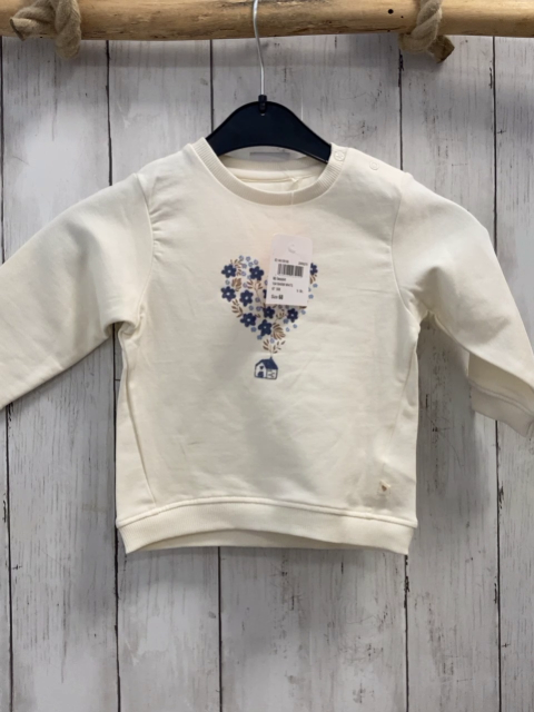 neu Staccato  Pullover  Gr. 68  creme gestickte Blumen 