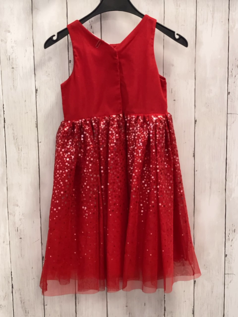   Kleid  Gr. 122  rot Tüllüberkleid mit Pailetten