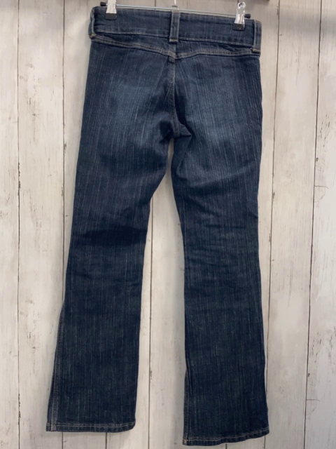 H&M  Hose  Gr. 140  blau Jeans orange Nähte Bund verstellbar