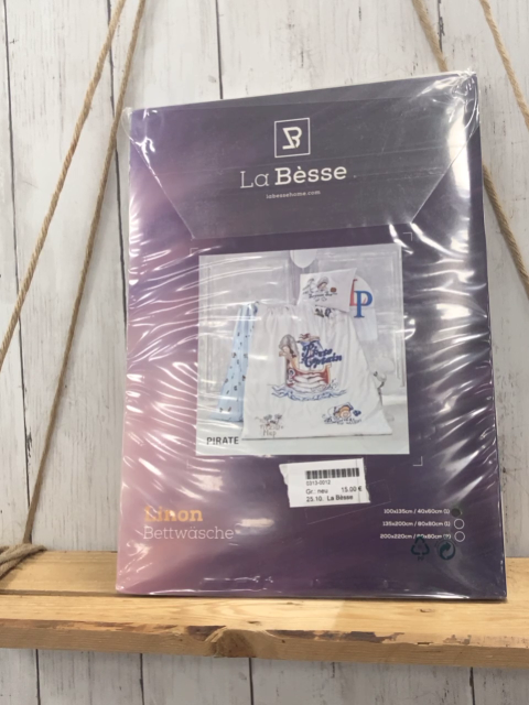 La Bèsse Bettwäsche  100 x 135 / 40 x 60 Linion weiß Piatenschiff Piragen 