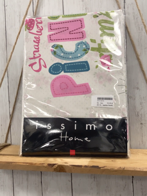 Issimo Home  Bettwäsche  100 x 135 / 40 x 60 weiß Mäuse Blumen bunte Schrift 