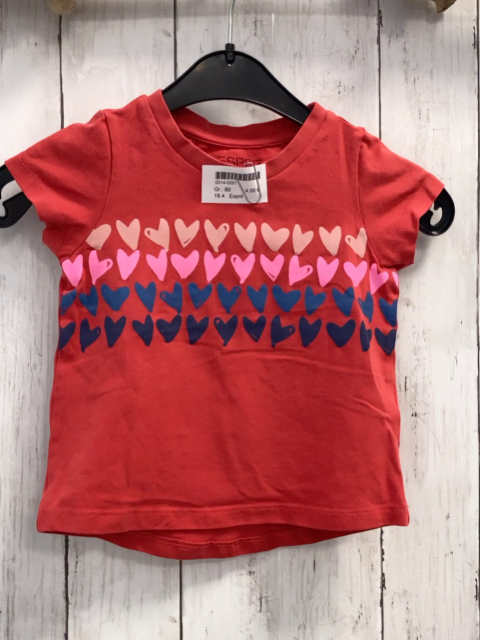 Esprit  T-Shirt  Gr. 80  rot bunte Herzen 