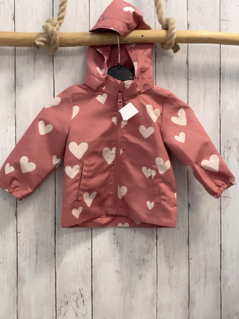 H&M  Regenjacke  Gr. 80  lachs weiße Herzen 
