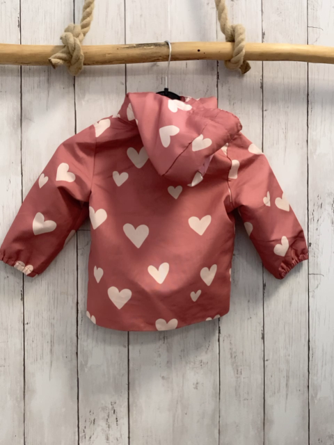 H&M  Regenjacke  Gr. 80  lachs weiße Herzen 