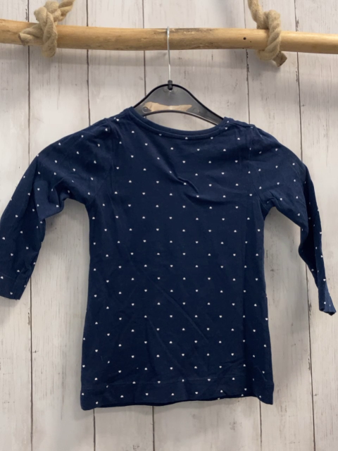   Langarmshirt  Gr. 98  blau Pferd Blumen weiße Herzen 