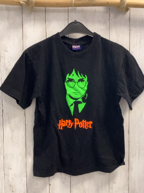   T-Shirt  Gr. 146  schwarz hellgrüner Harry Potter Kopf orange Schrift 