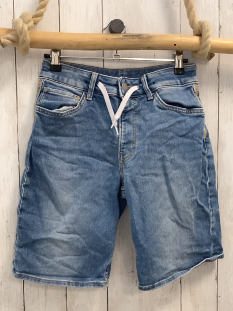 H&M  Shorts  Gr. 152  blau Jeans Bund verstellbar weiße Kordel