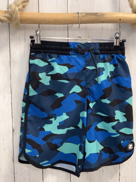 Decathlon Badeshorts  Gr. 140  schwraz petrol blau mint Druck 