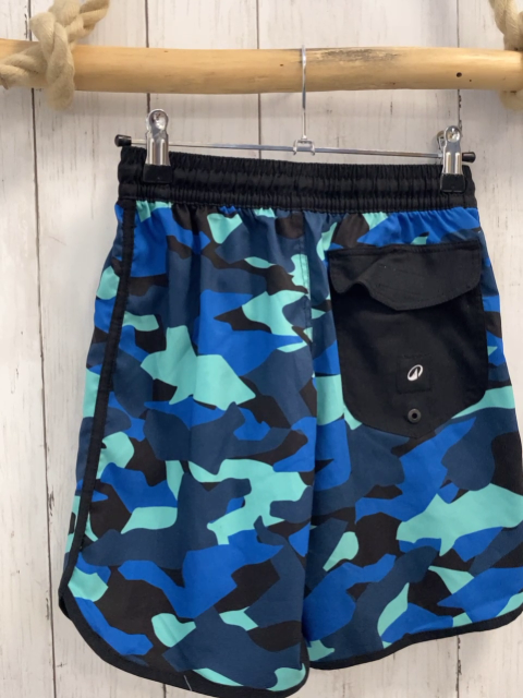 Decathlon Badeshorts  Gr. 140  schwraz petrol blau mint Druck 