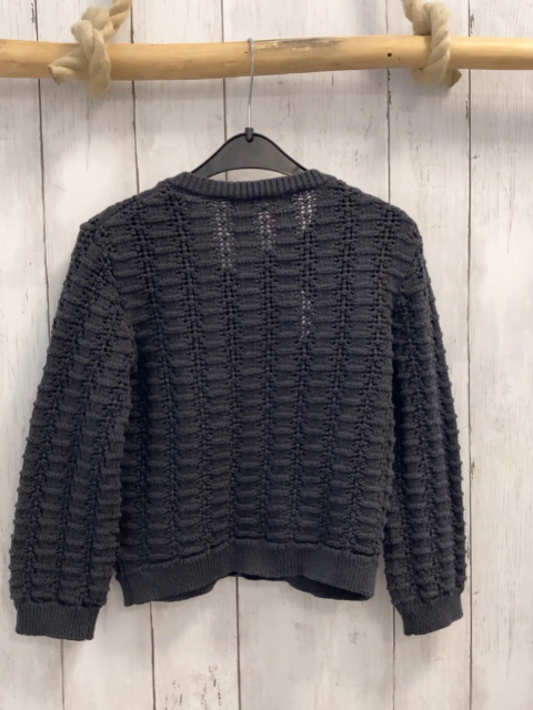 H&M  Strickjacke  Gr. 110  dunkelgrau lochmuster 