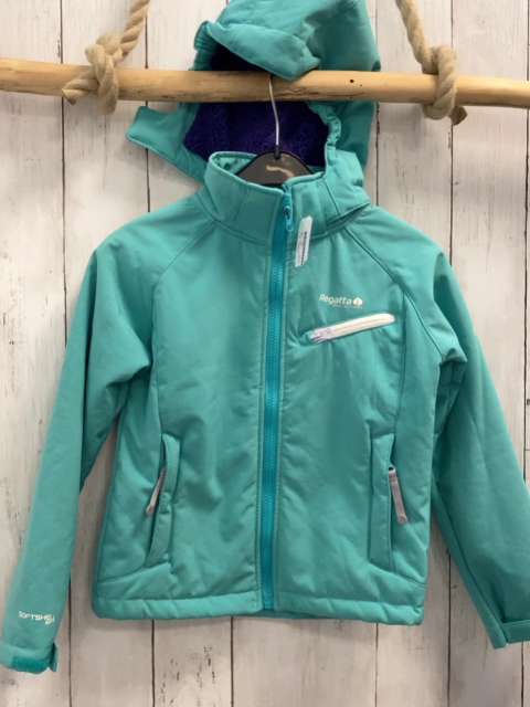 regatta  Softshelljacke  Gr. 128  türkis lila Plüschfutter Kapuze 