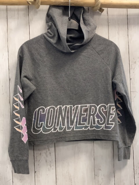 Converse Pullover Gr. 146  grau kurz geschnittn weiße Schrift