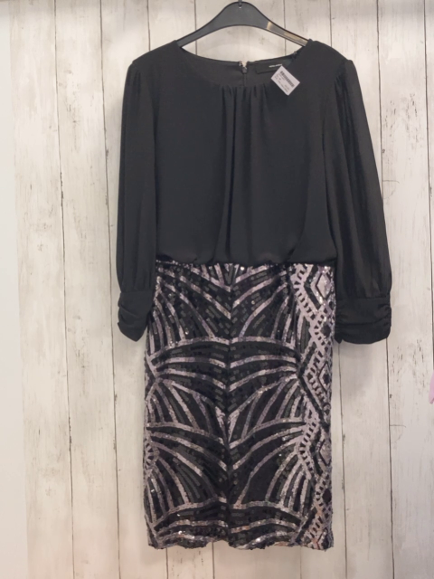 neu Vero Moda  Kleid  Gr. M schwarz Rock mit silber Pailetten silber Herzen 