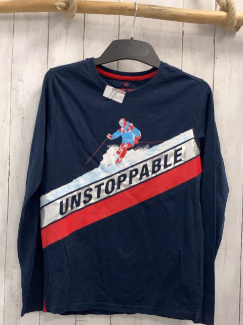 Lemon Beret  Langarmshirt  Gr. 164  blau Skifahrer + rot silb blaue Streifen 