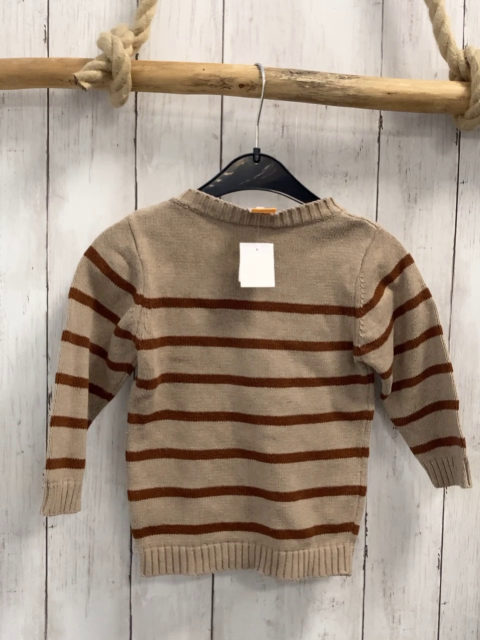   Pullover  Gr. 86  sand braune Streifen Löwenkopf 