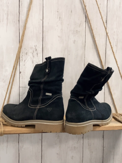 Tamaris  Stiefeletten  Gr. 38  schwarz beige Nähte + Sohle 