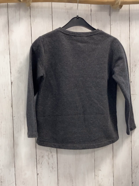 Zara  Pullover  Gr. 122  grau silber Glitzerpunkte lachs Schmetterling 