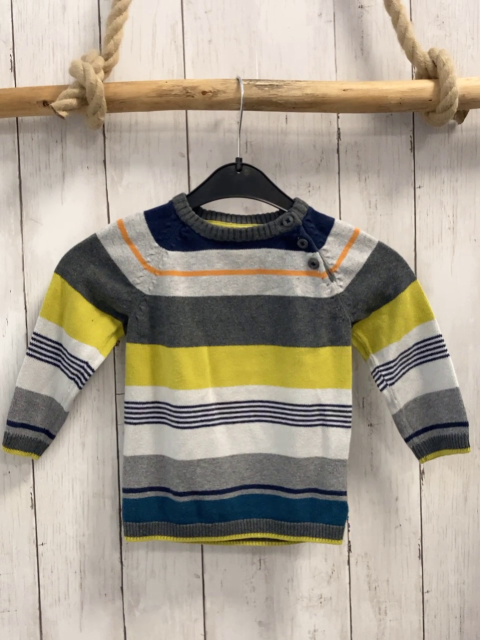 H&M Pullover  Gr. 86  grau hellgrau orange blau gelb petrol Streifen Strick