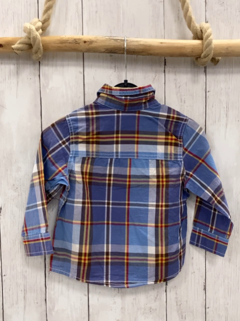 Benetton  Hemd  Gr. 80  hellblau blau grau rot weiß gelb kariert 