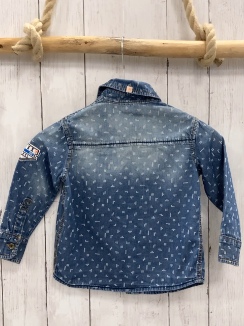 Mexx  Hemd  Gr. 92  blau Jeans weiße kleine Quadrate 