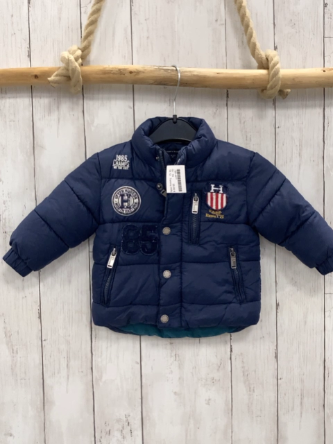 Tommy Hilfiger  Winterjacke  Gr. 74  blau Aufnäher 