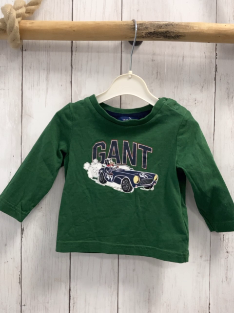 Gant  Langarmshirt Gr. 68  grün Auto Schrift 