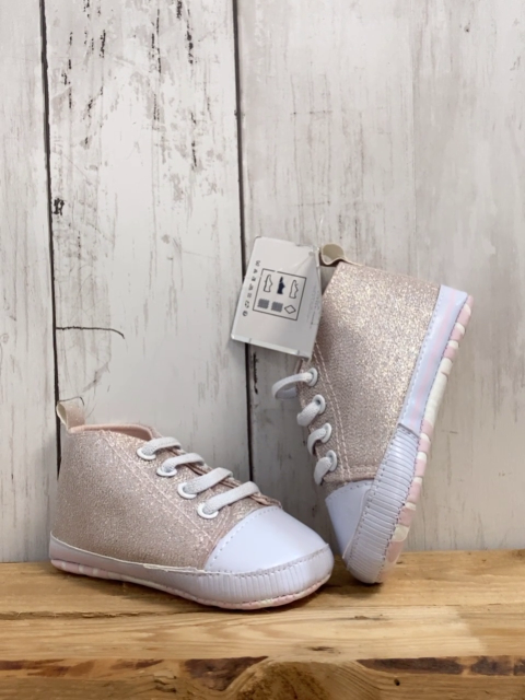 neu  Hausschuhe Gr. 20/21  rosa mit Glitzer weiße Sohle 