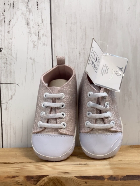 neu  Hausschuhe Gr. 20/21  rosa mit Glitzer weiße Sohle 