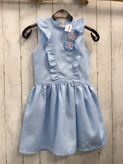 Peppermint  Kleid  Gr. 128  hellblau Struktur Rüschen Rosetten 