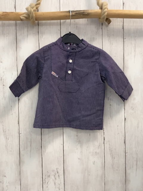 neu Mod AS Hemd  Gr. 74  blau hellgraue Streifen 