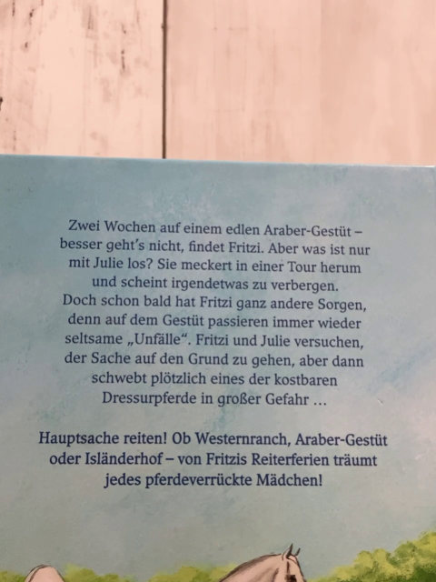  Buch Fritzi Pferdeglück Rettung für das Araber-Gestüt 