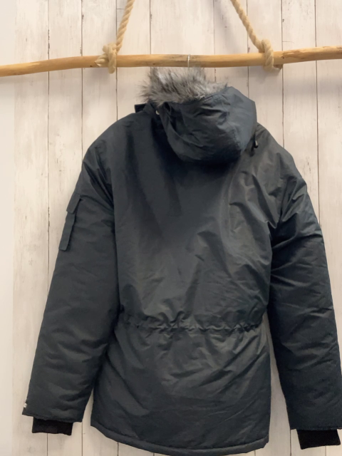 Kempa  Winterjacke Gr. M  dunkelgrau Kapuze mit Fellbund 