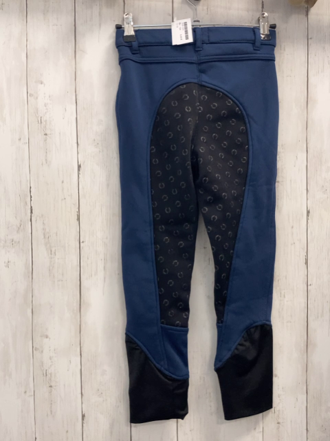   Reithose  Gr. 134  blau schwarz mit gummierten Hufeisen 