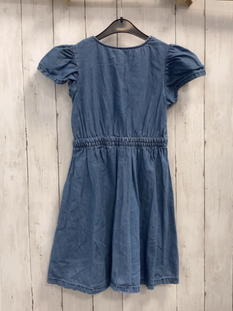   Kleid  Gr. 128  blau Jeans Pailettenschmetterlinge 