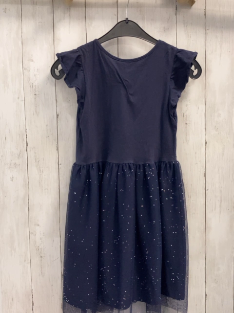 H&M  Kleid  Gr. 134/140  blau Rotkäppchen Tüllrock mit silber Glitzerpunkten 