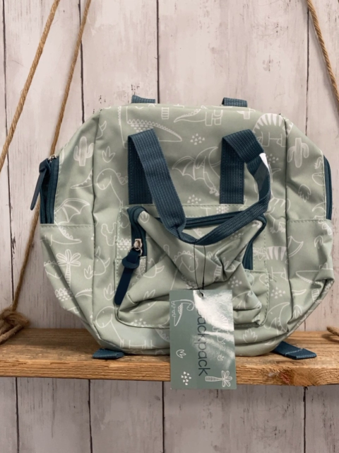 neu Backpack Rucksack mint weiße Dinos petrol Gurte 