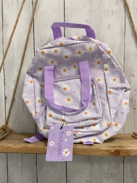 neu Backpack Rucksack lavendel weiße Blumen 