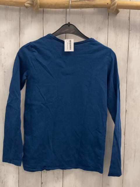   Langarmshirt   Gr. 134/140  blau Pailettenherzen goldene Schrift 