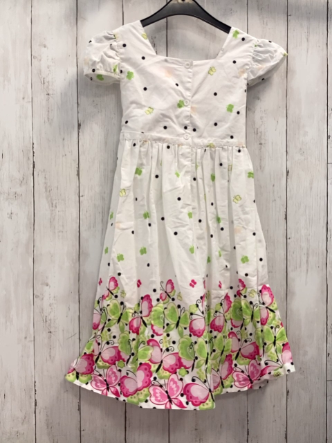 Sunboree Kleid Gr. 140  weiß Schmetterlinge schwarze Punkte