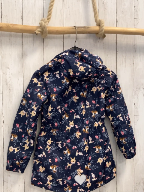 Jacke Gr. 128  blau Rehe Blumen