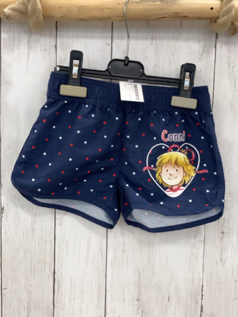  Badeshorts Gr. 110  blau Conni rot weiße Punkte