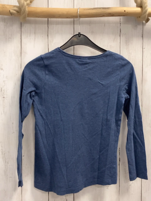 S´Oliver  Langarmshirt  Gr. 128  blau silber Schrift Gebäude 